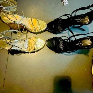 Dressy heels, JLO and Jessica Simpson.